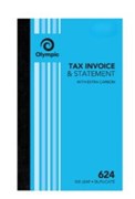 OLYMPIC CARBON INVOICE  STATEMENT BOOK 624 DUPLICATE 200X125MM
