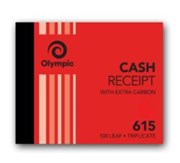 OLYMPIC CARBON CASH RECEIPT BOOK 615 TRIPICATE 100X125MM