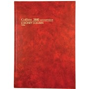 3880 ACCOUNT BOOK A4 6 MONEY COLUMN RED 10884