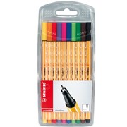 STABILO POINT 88 FINELINER PEN Wallet of 10 Assorted Colours