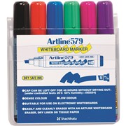 ARTLINE 579 DRYSAFE WHITEBOARD MARKER WALLET 6 ASSORTED CHISEL WLT6