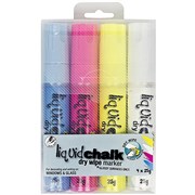 TEXTA LIQUID CHALK MARKERS DRY WIPE ASSORTED 15MM CHISEL NIB WALLET OF 4