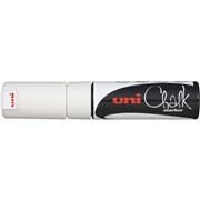 UNI CHALK MARKER 8MM CHISEL TIP WHITE