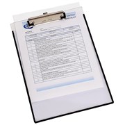 A4 MARBIG CLEARVIEW CLIPBOARD WITH INSERT COVER CLEAR