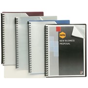 A4 MARBIG REFILLABLE DISPLAY BOOKS CLEAR FRONT GREY 20 POCKET