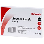 152X102MM SYSTEM CARDS RULED WHITE 26515 6X4 PK100