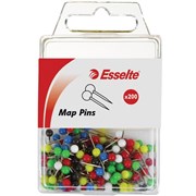 ESSELTE PINS MAP 4x17MM ASSORTED 45108 PK200 PK 2 X PK100