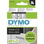 DYMO D1 TAPE BLACK ON CLEAR 12MMX7M  345010 SD45010 ROLL