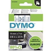 DYMO D1 LABELLING TAPE CASSETTES 9MMX7M BLUE ON WHITE TAPE