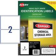 AVERY HEAVY DUTY LASER LABELS 2 LPSht L7068 BOX25