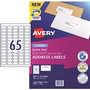 AVERY LASER LABEL L7651 PK25 65 up 38x21mm