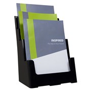 DEFLECTO BROCHURE HOLDER SUSTAINABLE OFFICE 3 TIER A4 BLACK