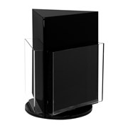 DEFLECTO BROCHURE HOLDER A4 COUNTER TOP ROTATING BLACK