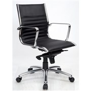 COGRA EXECUTIVE CHAIR BLACK LEATHER MEDIUM BACK