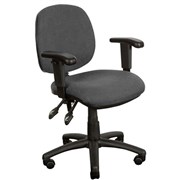 CRESCENT TASK CHAIR WITH ARMS BLACK FABRIC