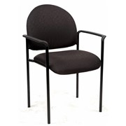NEUTRON VISITOR CHAIR WITH ARMS BLACK FABRIC