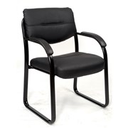 YS DESIGN CORKMAN CLIENT CHAIR BLACK LEATHER