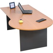 LOGAN P SHAPE DESK 2100X1050 Beech  Ironstone