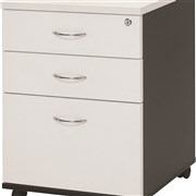 LOGAN MOBILE PEDESTAL 2 Drawer 1 File White  Ironstone