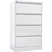 GO LATERAL FILING CABINET 4 Drawer White Satin H1321xW900xD470mm