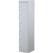 STEELCO PERSONNEL LOCKER 6 Door Silver Grey H1830XW380mm