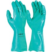 MAXISAFE CHEM RESISTANT GLOVES Green Nitrile Chemical Glove 33cm Medium