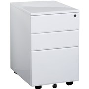 SUMMIT METAL MOBILE PEDESTAL 2 Drawer 1 file White