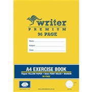 WRITER PREMIUM EXERCISE BOOK A4 96 PAGE YELLOW
