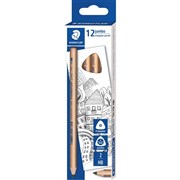 STAEDTLER NATURAL JUMBO PENCIL TRIANGULAR HB BX12 119NHB