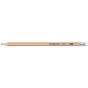 STAEDTLER NATURAL EXAM PENCIL 2B WITH ERASER TIP PK12