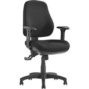 NEWTON ERGONOMIC TASK CHAIR BLACK 3 LEVER WITH ARMS METRO BLACK FABRIC