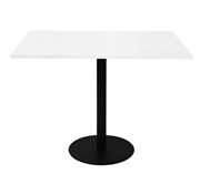 RAPIDLINE ESTILLO DISC BASE SQUARE MEETING TABLE 900W X 900D X 755MMH WHITE  BLACK
