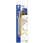 STAEDTLER METALLIC MARKER SILVER  GOLD PACK OF 2