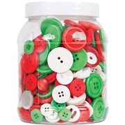 ZART BUTTONS BRIGHT CHRISTMAS COLOURS 600GM JAR