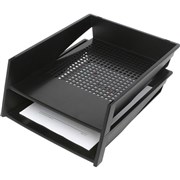 ECONOMY STACKING DOCUMENT TRAY BLACK ENVIRO PORTRAIT