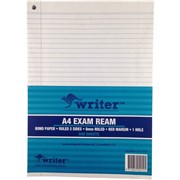 WRITER A4 EXAM PAPER 55GSM PAPER 8MM RULED ONE HOLE DOUBLE SIDED 500 SHEETS NP4014