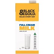 BLACK  GOLD FULL CREAM MILK LONG LIFE UHT 1L BLACK AND GOLD