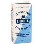 LIDDELLS MILK LACTOSE FREE 1 LITRE FULL CREAM