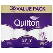 QUILTON WHITE TOILET TISSUE 3 PLY PK36