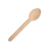 WOODEN FSC 100 CUTLERY SPOON 160MM CTN1000 WAX COATED