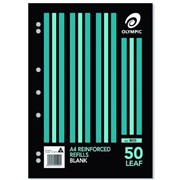 PLAIN A4 REINFORCED REFILLS PK50