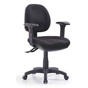 CLERICAL CHAIR BLACK FABRIC 3 LEVER MEDIUM BACK WITH ARMS P350CMB