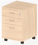 MOBILE PEDESTAL 2 DRAWER 1 FILE OAK LOCKABLE