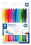 STAEDTLER TRIANGULAR BALLPOINT PEN 4320 MEDIUM ASSORTED BX10