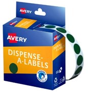 AVERY DISPENSER LABELS CIRCLES DMC14G 14MM GREEN 937238 937375